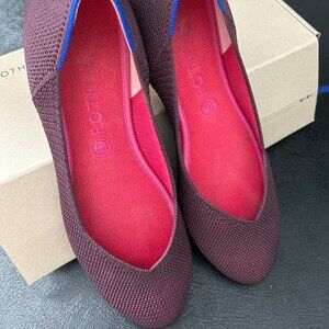 Rothy's Berry Lattice Stitch Round Toe Slip On Flats 12 EUC